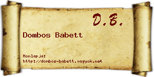 Dombos Babett névjegykártya